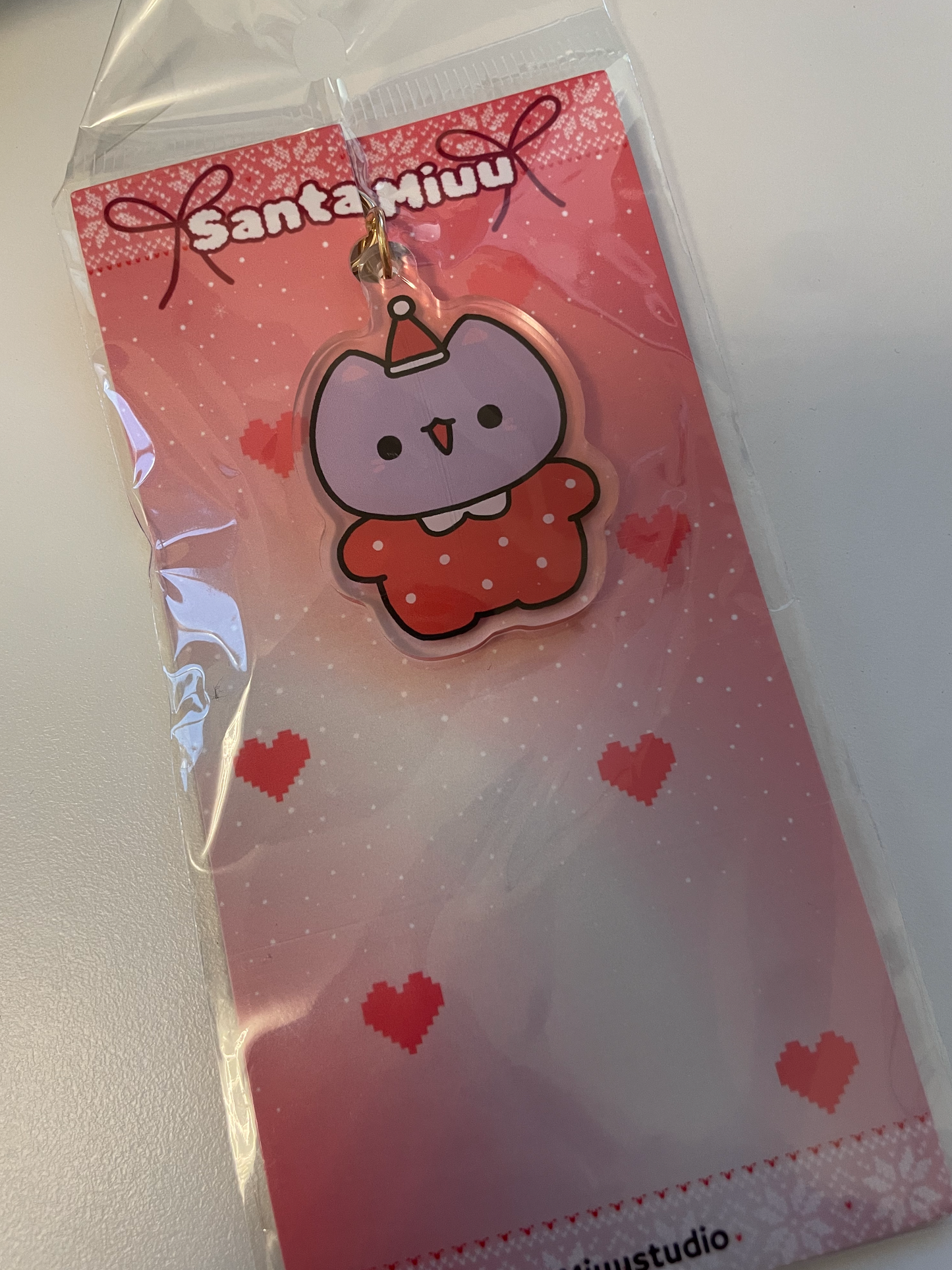 Santa Miuu Cat KeyChain For Christmas