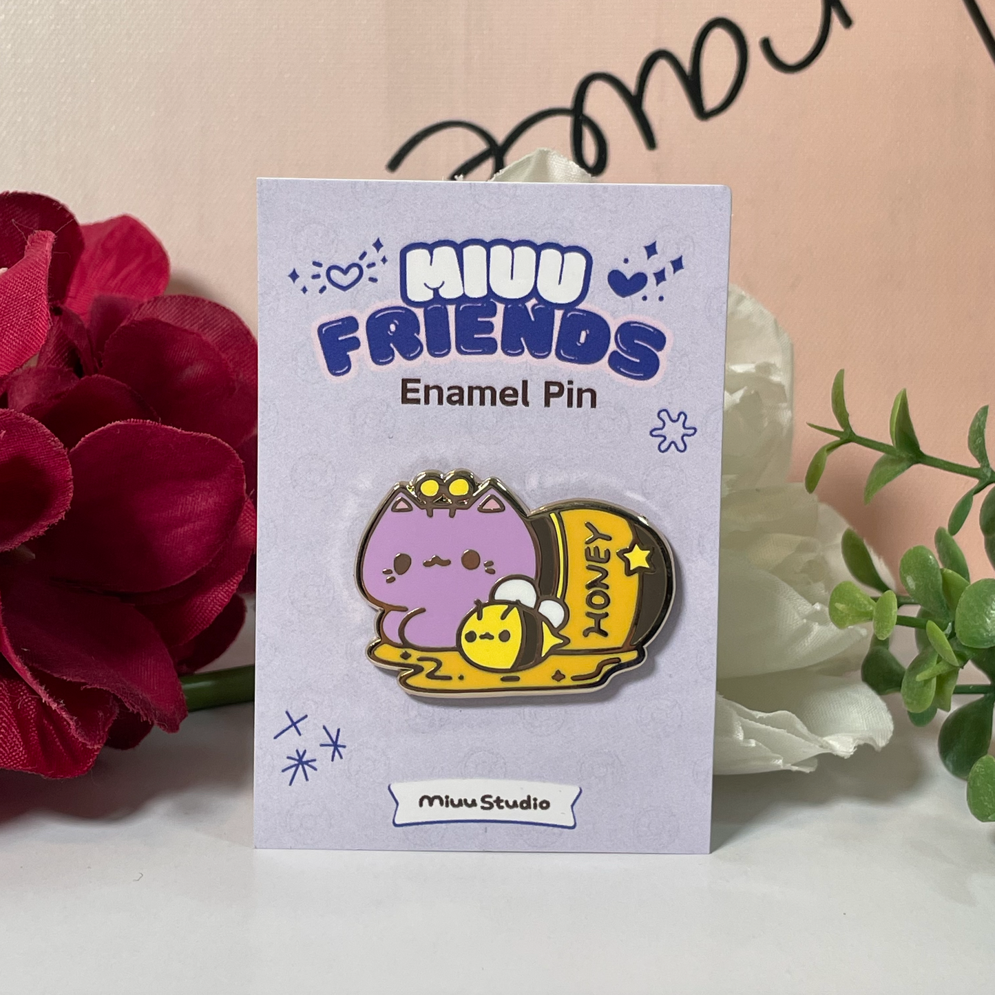 Sweet Miuu and Honey Bee Enamel Pin