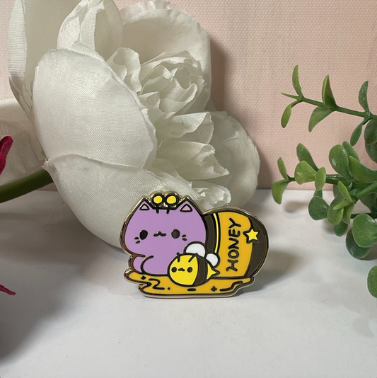 Sweet Miuu and Honey Bee Enamel Pin