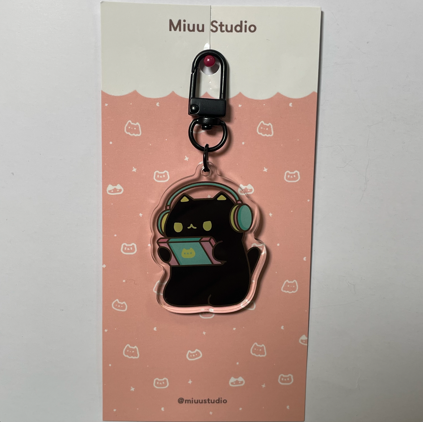 Gamer Black Cat Kao Acrylic Key Chain