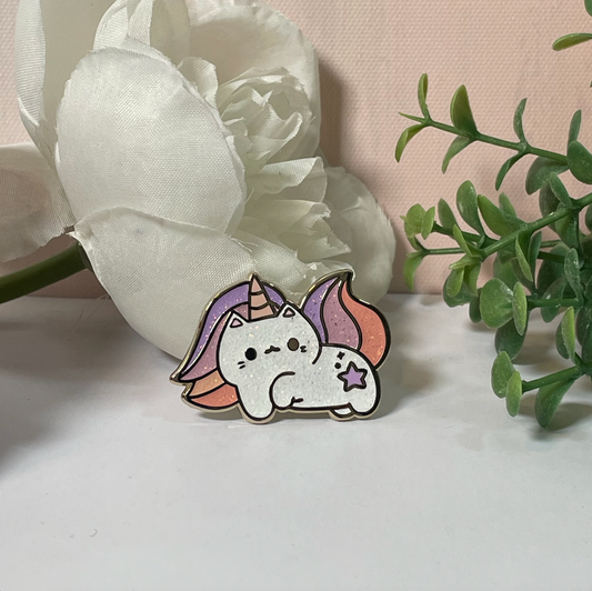 Glittery Unicorn Kitty Miyomi Enamel Pin